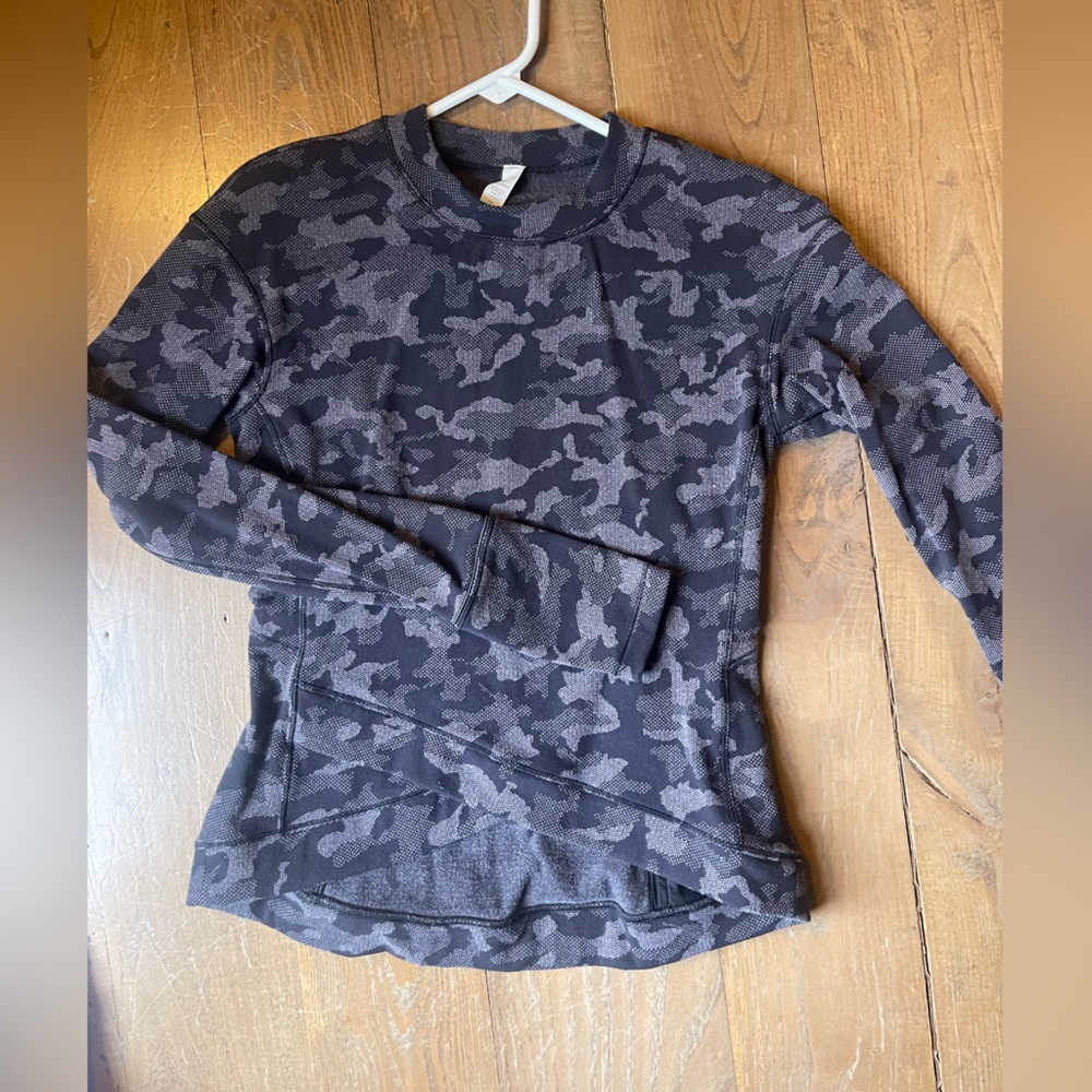 lululemon athletica Black Camo Long Sleeve Top